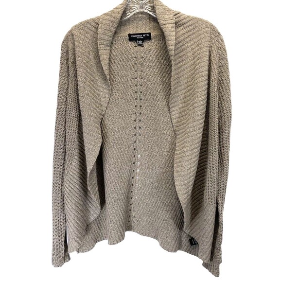 Philomena Petti New York Sweater Women Size L Brown Open Front Cardigan RN153809 - Picture 1 of 8